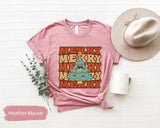 Merry Christmas Shirt With Christmas Tree, Christmas Shirts, Christmas Gifts, Christmas Tree Shirt, Xmas Party TShirt, Winter TShirts