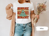 Merry Christmas Shirt With Christmas Tree, Christmas Shirts, Christmas Gifts, Christmas Tree Shirt, Xmas Party TShirt, Winter TShirts