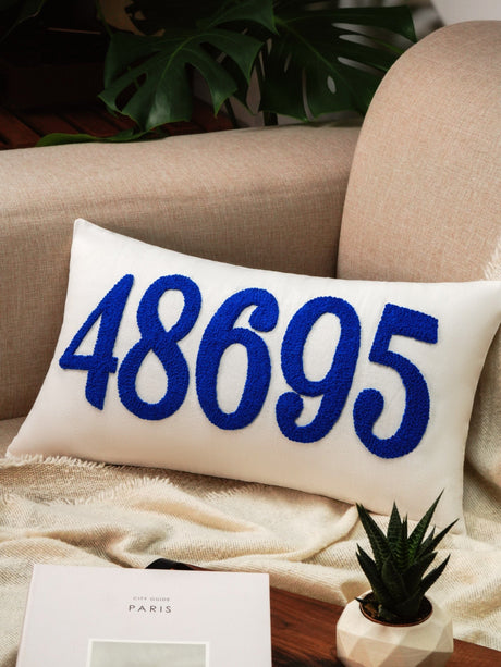 Custom Zip Code Punch Needle Pillow, Housewarming Gift, Realtor Closing Gift, First Home Gift, New House Gift, Personalized Lumbar Pillow - Arria Home