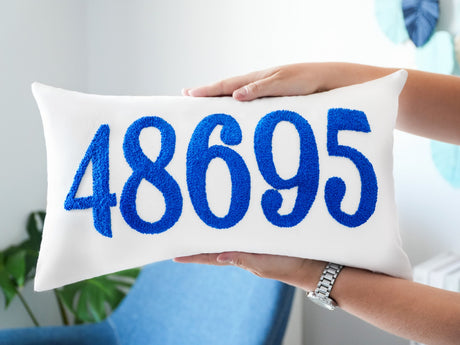 Personalized Zip Code Pillow Housewarming Gift, Custom Lumbar Pillow present for New House Owner, Personalized Cushion, Home Decoration Gift - Arria Home