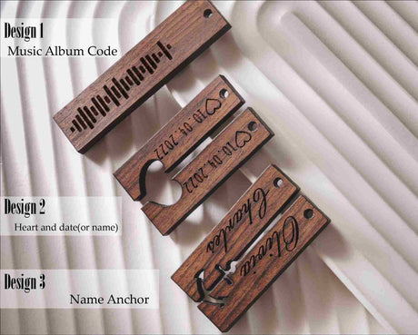 Personalized Matching Couple Keychain, Music Code Keyring, Long Distance Relations Gift, Custom Song Keychain, Qr Code Scannable Keyfob - Arria Home