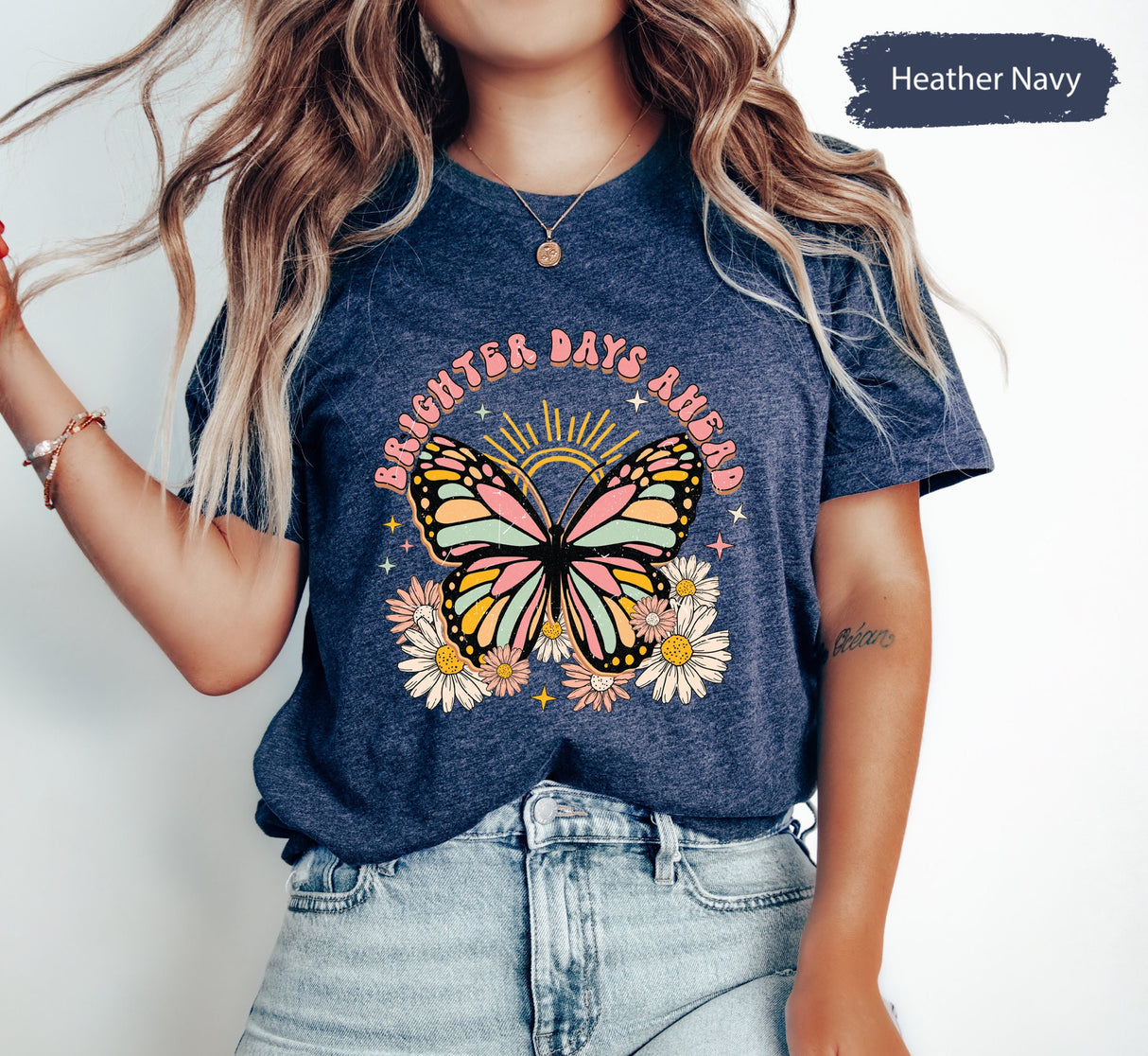 Mental Health Shirt, Floral Butterfly Shirt, Inspirational Shirt, Inspirational Saying Tee, Motivational Shirt, Positivity TShirt