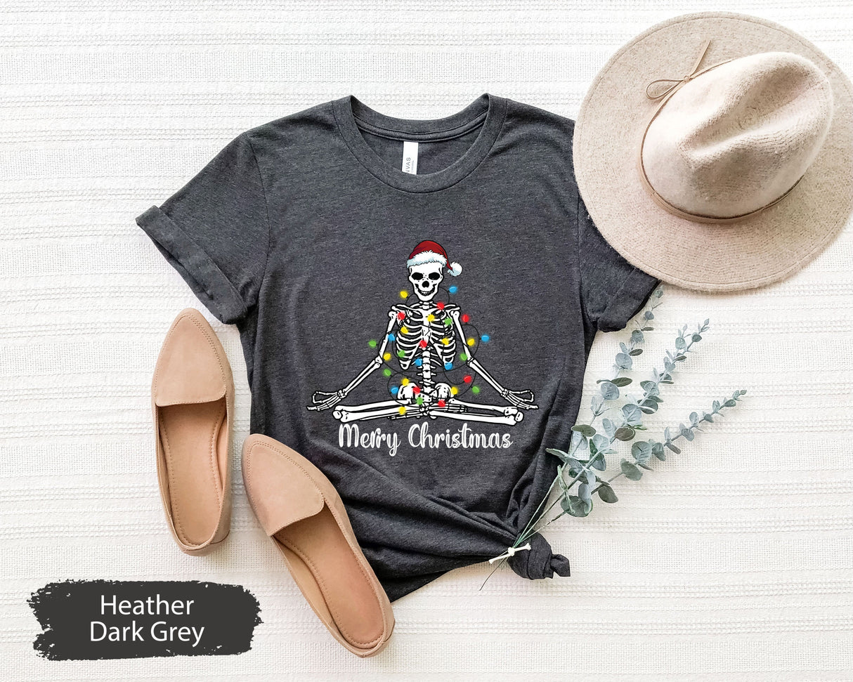 Merry Christmas Skeleton Shirt, Christmas Shirt, Christmas Gift, Holiday Shirt, Winter Shirt, Xmas Shirts, Christmas Party Tee