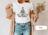 Merry Christmas Skeleton Shirt, Christmas Shirt, Christmas Gift, Holiday Shirt, Winter Shirt, Xmas Shirts, Christmas Party Tee