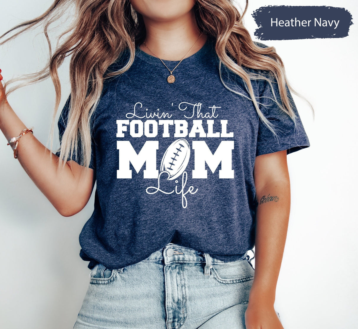 Football Shirt, Football Mom Shirt, Football Mama Shirt, Game Day Shirt, Living That Football Mom Life Shirt, Football Game Day Shirt