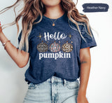 Hello Pumpkin Shirt, Leopard Pumpkin Tee, Pumpkin Season Shirt, Pumpkin Patch Shirt, Fall Pumpkin TShirt, Pumpkin Spice Shirt, Autumn TShirt