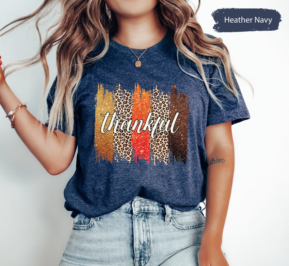 Leopard Thankful Shirt, Thankful Gift, Thanksgiving Shirt, Autumn Shirt, Fall TShirt, Womens Fall Shirt, Thanksgiving Dinner, Family Dinner