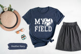 Womens Football Shirt, Football Shirt, Football Mom Shirt, Football Mama Gift, Game Day Shirt, Sports Mom Shirt, My Hearth is On That Field