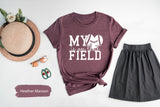 Womens Football Shirt, Football Shirt, Football Mom Shirt, Football Mama Gift, Game Day Shirt, Sports Mom Shirt, My Hearth is On That Field