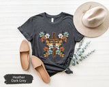 Faith Cross Floral Butterfly Shirt, Faith TShirt, Vertical Cross Shirt, Christian Shirts, Christian Gift, Religious Shirt, Prayer Shirt