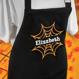 Custom Embroidered Halloween Apron, Halloween Gift Kitchen Witch Personalized Apron, Spooky Season Cooking Apron, Fall Feast Name Costume - Arria Home