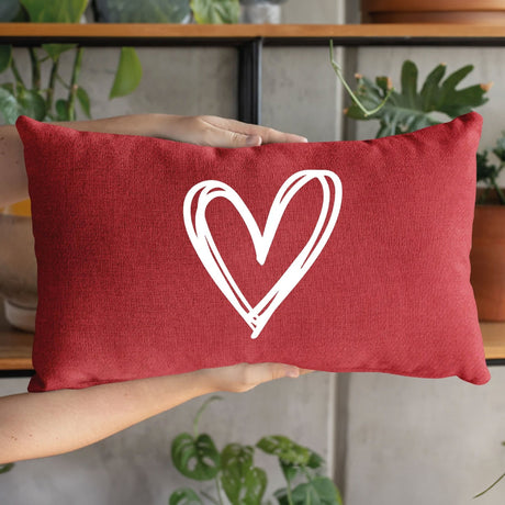 Heart Pillow, Love Lumbar Pillow, Valentine Throw Pillow, Valentine Gift, Gift For Her, Gift for Him, Valentines Day Decor, Personalize Gift - Arria Home