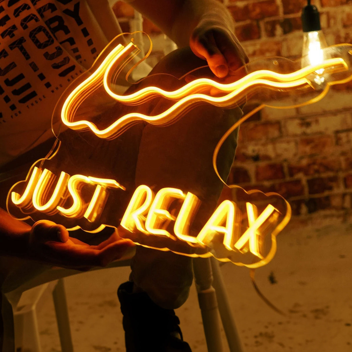 Custom Just Relax Neon Sign, Wall Decor, Custom Neon Light Wall Hangings, Party Decor, Neon Sign Bedroom, Led Neon Sign, Neon Wall Art Sign - Arria Home