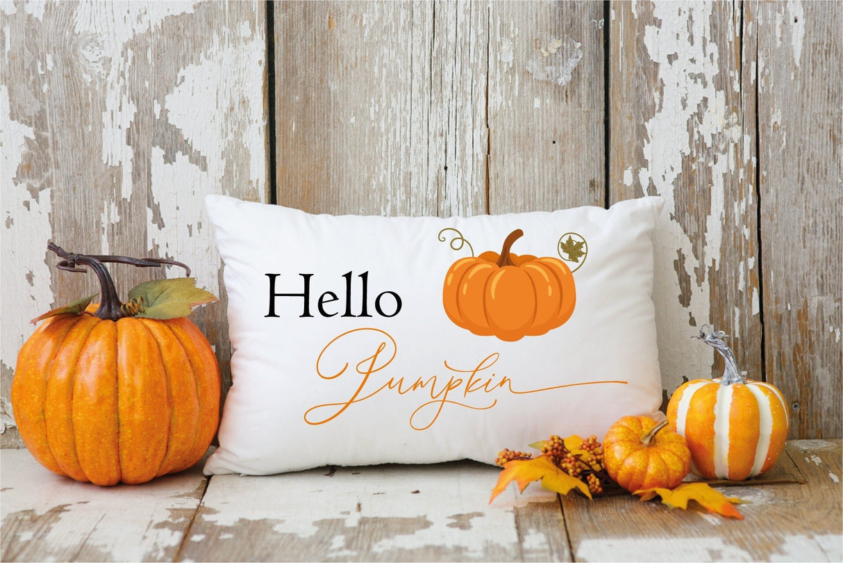 Hello Pumpkin Pillow, Pumpkin Decor, Fall Outdoor Decor, Pumpkin Pillow Cover, Fall Decoration, Thanksgiving Decor, Thanksgiving Gift, Fall - Arria Home