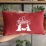 Holy Night Pillow, Xmas Pillow Cover, Believe Pillow, Noel Throw Pillow, Noel Decor, Christmas Decor, Xmas Pillowcase, Farmhouse, Rustic - Arria Home