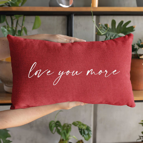 Love You More Pillow, Love Pillow Cover, Anniversary Gift, Valentine Cushion, Valentine Decor, Gift For Her, Gift For Him, Valentines Day - Arria Home