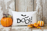 Halloween Boo Pillow , Fall Lumbar Pillow, Spooky Throw Pillow, Farmhouse Fall Pillow, Halloween Home Decor, Fall Home Decor, Halloween Gift - Arria Home