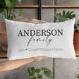 Personalize Family Pillow, Custom Pillow Covers, Family Pillow Cases, Last Name Pillow, Family Names Pillow, Family Gifts, Housewarming Gift - Arria Home