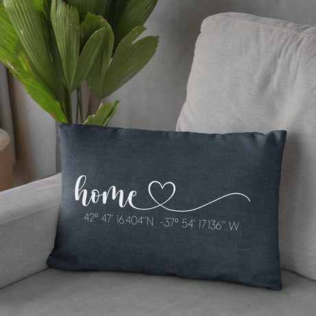 Home Coordinates Pillow, Coordinates Pillow Case, Personalize Pillows, New Home Gift, Custom Pillow Cases, House Warming Gift, Custom Pillow - Arria Home