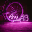 Custom Sweet 16 Neon Sign, Personalized Birthday Party Neon Sign, Birthday Party Backdrop, Bestfriend Birthday Gift, Sweet 16 Decor, Signage - Arria Home