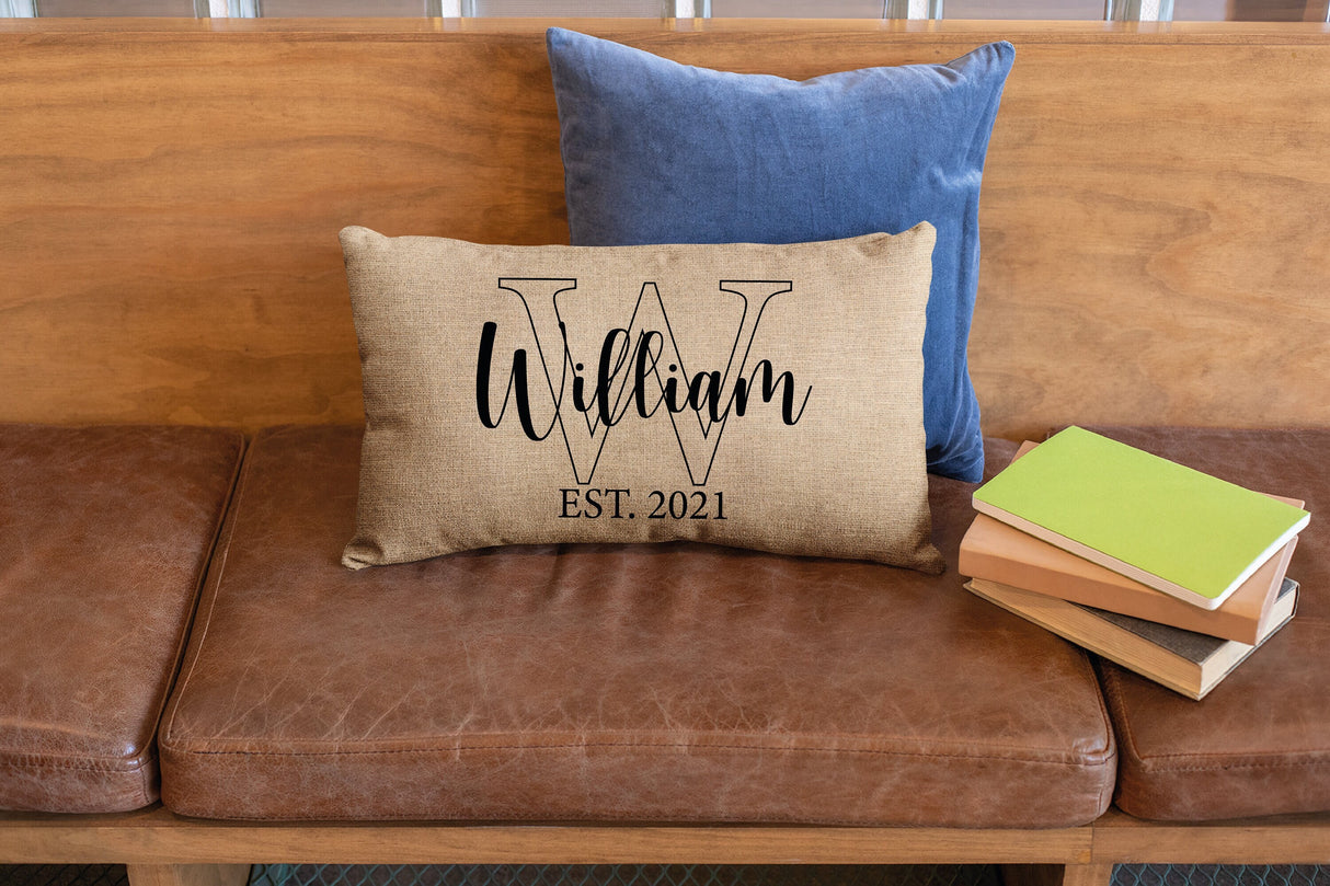 Custom Family Pillow Covers, Last Name Pillow, Wedding Gift, Custom Burlap Pillow, Family Pillow, Custom Name Pillow, Personalize Pillow - Arria Home