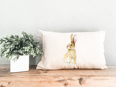 Easter Bunny Gift, Easter Decor, Spring Pillow, Spring Decor, Easter Rabbit Pillow, Bunny Lumbar Pillow, Easter Throw Pillow, Easter Gift - Arria Home