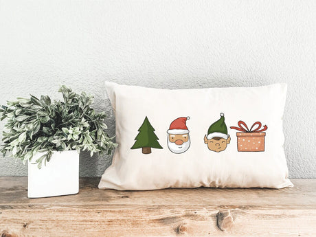 Christmas Pillow, Noel Tree, Gnomes, Gift Box Decor, Christmas Decor, Christmas Gift, Xmas Lumbar Pillow, Noel Throw Pillow, Christmas - Arria Home