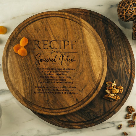 Custom Recipe Cutting Board, Personalized Mom Cutting Board, Engraved Recipe Wood Board, Mom Birthday Gift, Mothers Day Gift Idea, Customize - Arria Home