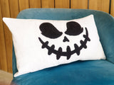 Halloween Pumpkin Face Pillow, Funny Halloween Decor, Punch Needle Embroidered Halloween Pillow, Halloween Decorations, October Pumpkin Gift - Arria Home