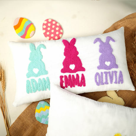 Personalized Easter Peeps Pillow, Grandma Easter Gift, Spring Decorations, Grandchildren Names Bunny Pillow, Easter Scavenger Hunt, Custom - Arria Home