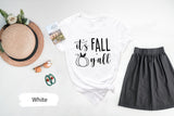 Womens Fall Shirts, Fall Shirt, Fall Season Shirt, It's Fall Yall Shirt, Autumn Shirt, Fall Pumpkin Shirt, Pumpkin TShirt, Thanksgiving Tee