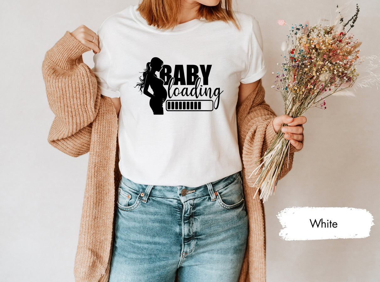 Baby Loading Shirt, Baby Announcement, Maternity TShirt, Pregnancy Reveal, Pregnant TShirt, Pregnancy Gift, Baby Shower Gift, New Mom Gift