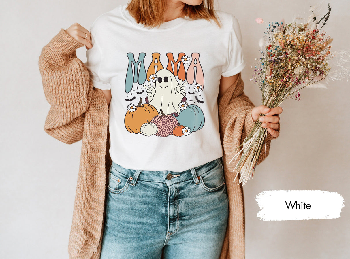 Spooky Mama Shirt, Halloween Mom Shirt, Halloween Gifts, Spooky Season Shirt, Spooky Mom Shirt, Autumn Mom TShirt, Pumpkin Ghost Shirt