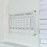 Personalized Acrylic Calendar Housewarming Gift, Family Dry Erase Board, Office Decor, Family Planner, Wall Calendar 2023, Monthly, Weekly - Arria Home