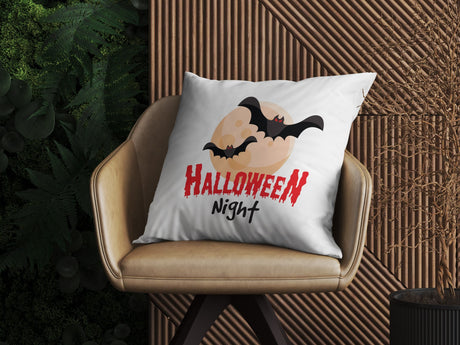 Custom Spooky Halloween Throw Pillow, Personalize Fall Decor Pillow, Farmhouse Decor, Pumpkin Pillow, Hocus Pocus, Happy Halloween, Fall Cat - Arria Home