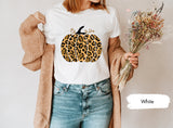 Leopard Pumpkin Shirt, Pumpkin TShirt, Autumn T Shirt, Fall Tee, Women Fall Shirts, Pumpkin Season Shirt, Pumpkin Patch Shirt, Pumpkin Lover