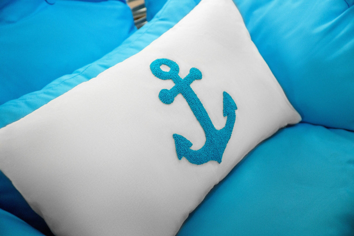 Nautical Home Decor, Embroidery Pillow, Anchor Decor, Nautical Cushion, Boat Cushion, Personalized Cushion, Nautical Theme, Personalize Gift.