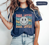 Book Lover Shirt, Happy Face TShirt, Book Lover Gift, Bookish Shirt, Book Club Shirt, Bookworm Shirt, Reading Shirt, Librarian Shirts