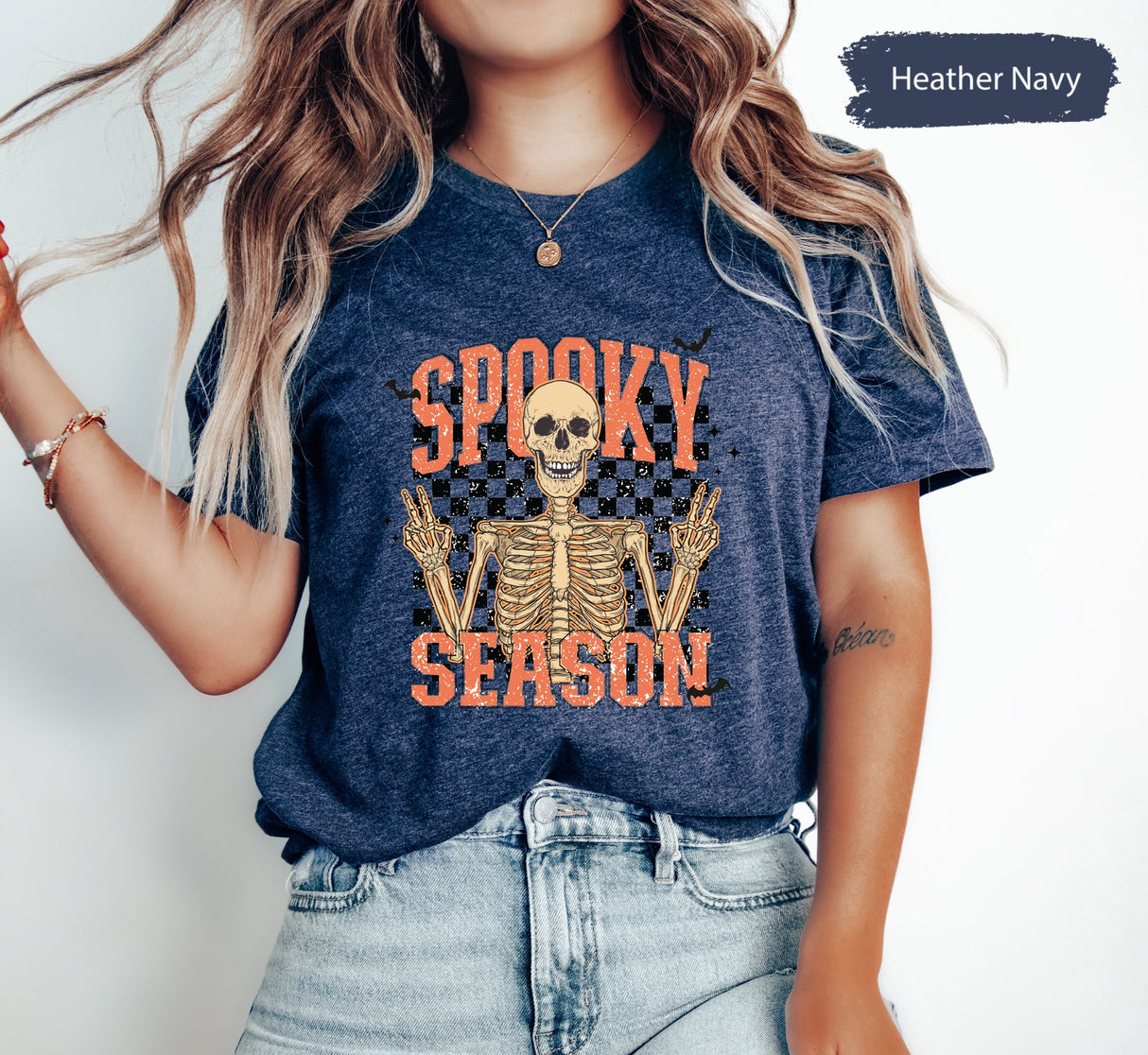 Spooky Skeleton Shirt, Spooky Season Shirt, Spooky TShirt, Halloween Shirts, Halloween Gift, Skeleton T-Shirt, Halloween Skeleton Tee