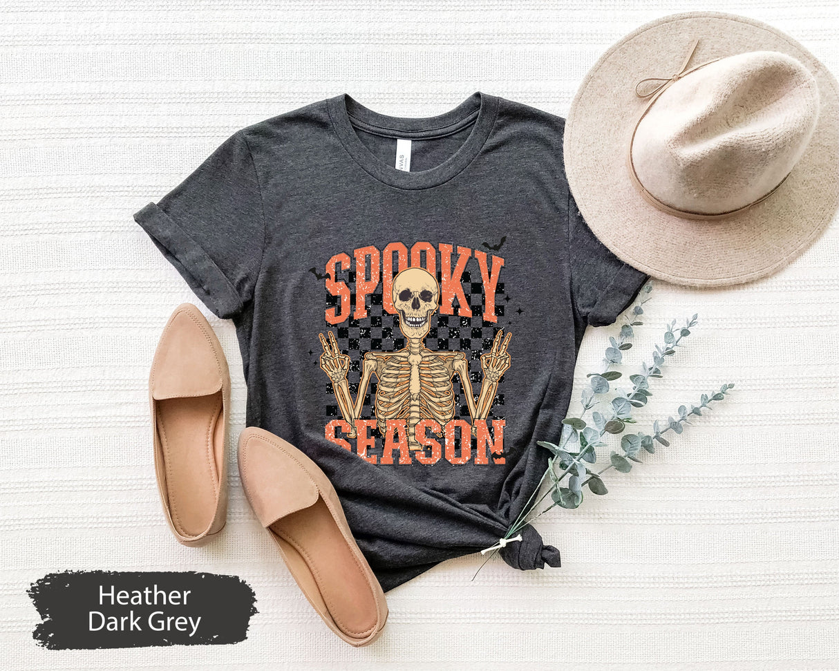 Spooky Skeleton Shirt, Spooky Season Shirt, Spooky TShirt, Halloween Shirts, Halloween Gift, Skeleton T-Shirt, Halloween Skeleton Tee