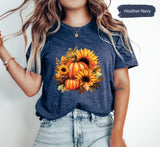 Sunflower Pumpkin Shirt, Watercolor Pumpkin Shirt, Pumpkin TShirt, Pumpkin Patch Shirt, Pumpkin Fall Shirt, Fall Season Shirt