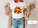 Sunflower Pumpkin Shirt, Watercolor Pumpkin Shirt, Pumpkin TShirt, Pumpkin Patch Shirt, Pumpkin Fall Shirt, Fall Season Shirt