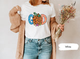 Leopard Pumpkin God Shirt, Thanksgiving Shirt, Thanksgiving Dinner Shirt, God Shirt, Pumpkin TShirt, Christian Shirts, Christian Gift