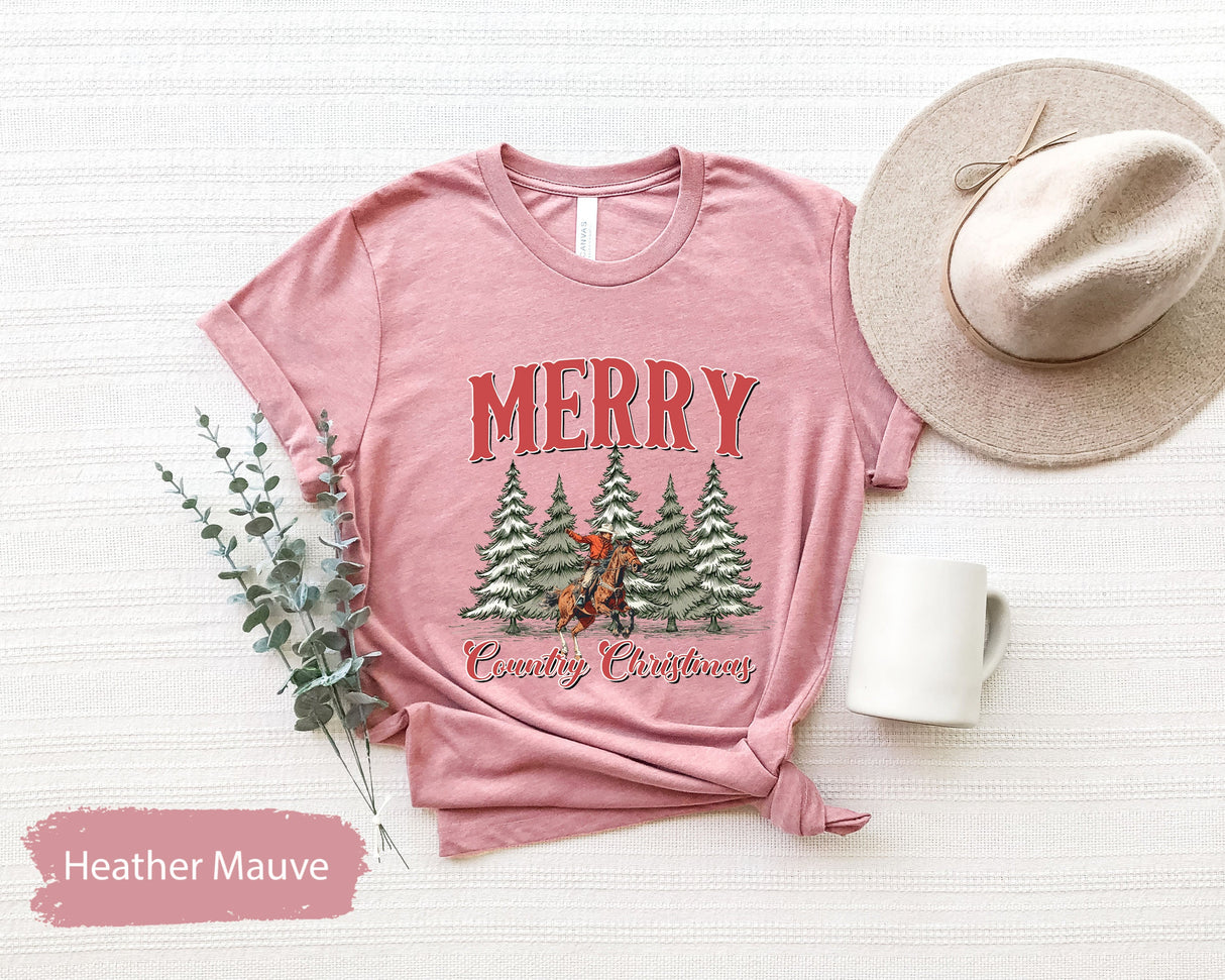 Merry Country Christmas Shirt, Western Christmas Shirt, Cowboy Christmas Shirt, Howdy Christmas Shirt, Cowgirl Christmas Tee, Christmas Gift