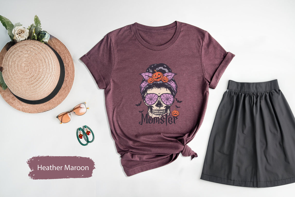 Halloween Mom Shirt, Momster Shirt, Spooky Mom Shirt, Skull Halloween Shirt, Mama Halloween Shirt, Halloween Party Tee, Momster Tee