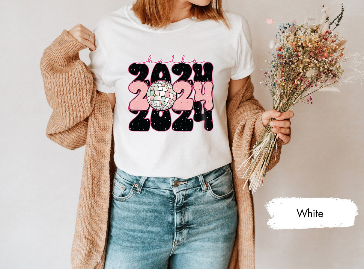 Hello 2024 Shirt, Merry Christmas Shirt, Christmas Gifts, Christmas Shirts, Holiday Shirt, Winter Shirt, Gift For Christmas, Xmas Party Tee