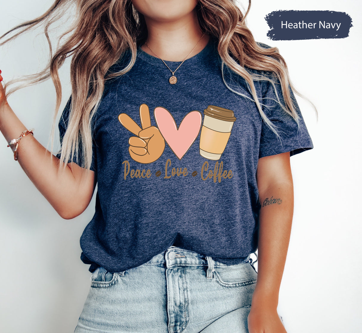 Peace Love Coffee Shirt, Coffee Shirt, Coffee Lover Shirt, Coffee Lover Gift, Coffee Gift, Fall Coffee Shirt, Coffee Addict Shirt