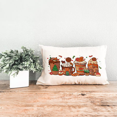 Christmas Cups Custom Lumbar Pillow, Home Decor, Christmas Throw Pillow, Christmas Decorations, New Year Decor, Xmas Decor, Merry Christmas - Arria Home