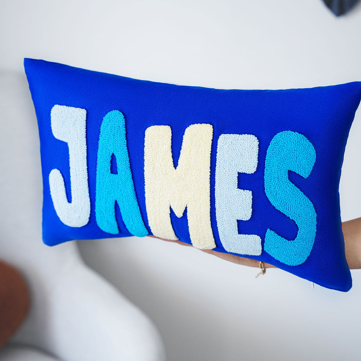 Personalized Baby Boy Nursery Name Pillow, Boy Kid Dorm Room Decor Graduation Gift, Punch Needle Pillow, Custom Throw Pillow, Baby Gift Idea - Arria Home