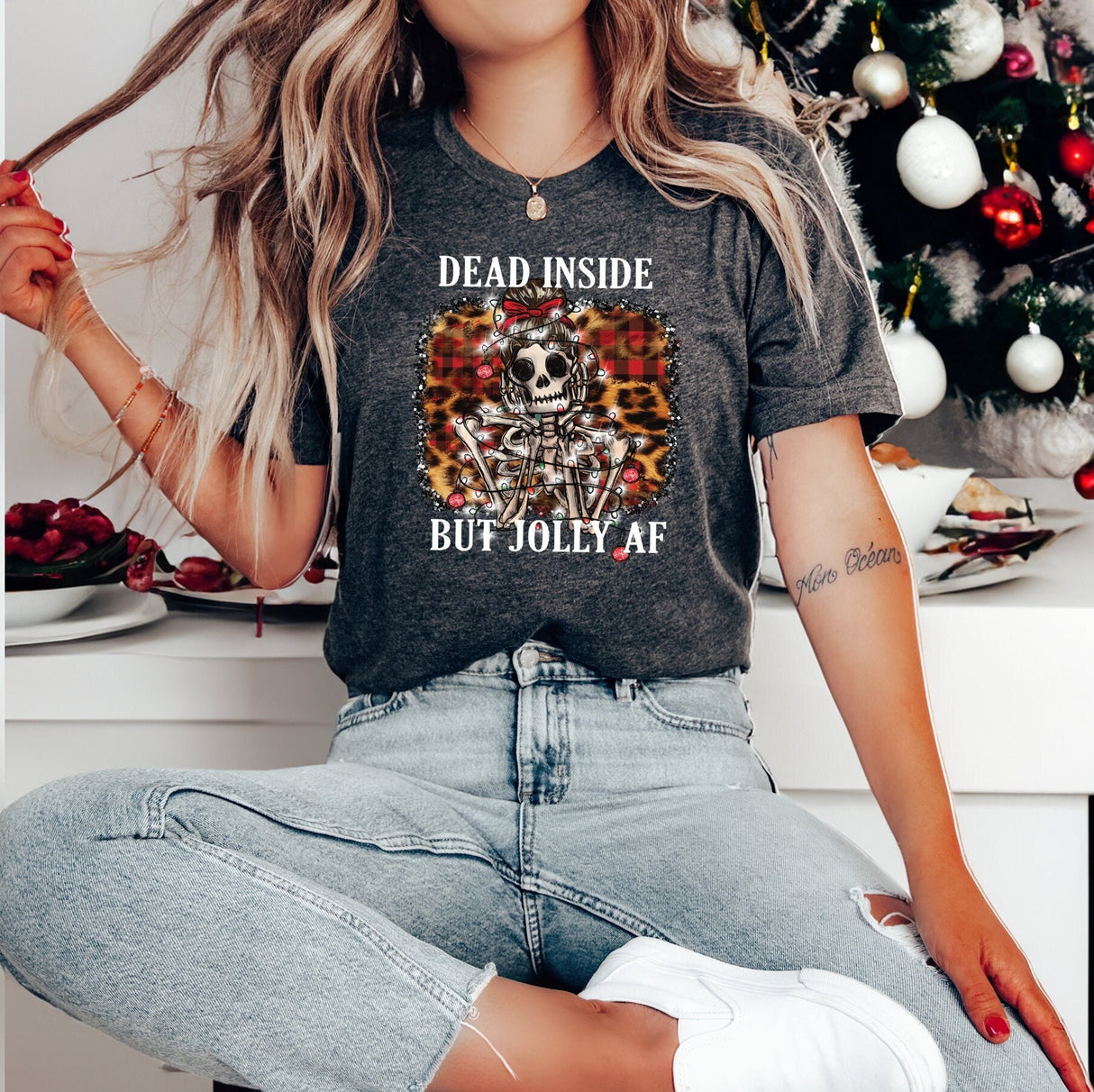 Funny Christmas Shirt, Dead Inside But Jolly Af Shirt, Funny Christmas Gift, Xmas Shirt, Christmas Party, Holiday Shirt, Winter TShirts